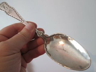 Old - Hand Made - Navajo Indian - Sterling - 8 1/2 In Serving Spoon - Decorated