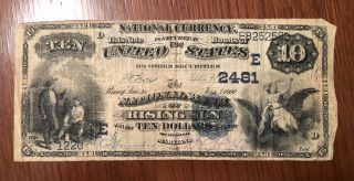 Rare 1900 1908 $10 Us Ten Dollar Bill Rising Sun Md Maryland Intact