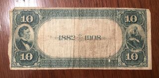 RARE 1900 1908 $10 US Ten Dollar Bill Rising Sun MD Maryland Intact 2