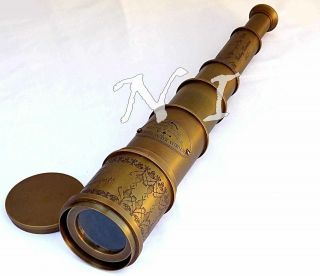 Designer Antique Victorian Marine Telescope 18 " Maritime Nautical Brass Spyglass