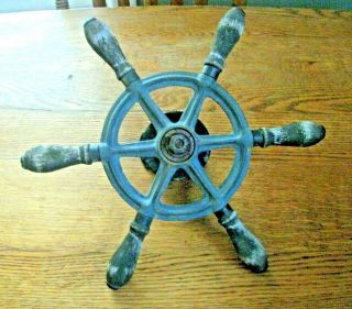 Antique Orig.  Nautical Metal & Wood Ship/boat Wheel Steampunk 13 "