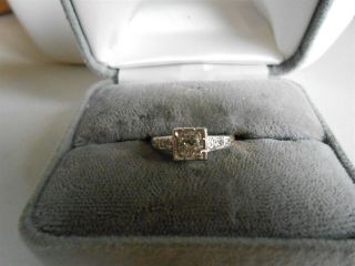 So Pretty Antique Diamond Engagement Ring 14kt Wg 1/3ct