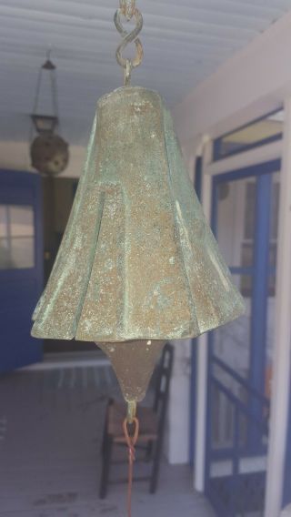 Paolo Soleri Arcosanti Cosanti Vtg Modernist Weathered Bronze Bell Wind Chime 2