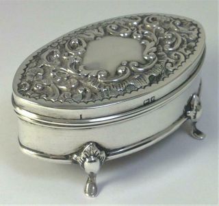 Antique Hallmarked Sterling Silver Ring / Trinket Box – 1905