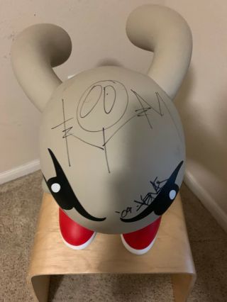 rare blink 182 Bunny from 2009 reunion tour signed by Mark,  Tom and Travis 4
