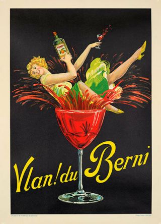 Vlan Du Berni Poster Ryckers Vintage French Drinks Poster On Linen