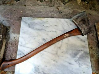 Vintage Embossed " Flint Edge Best Axe Made " True Temper Kelly Camping Axe