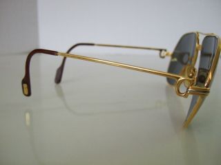 Authentic Vintage Cartier Aviator Sunglasses Gold Plated Frames 4