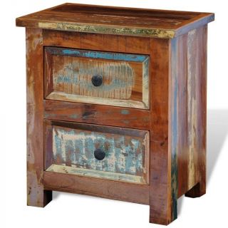 Reclaimed Wood Nightstand Antique Style Small Handcrafted