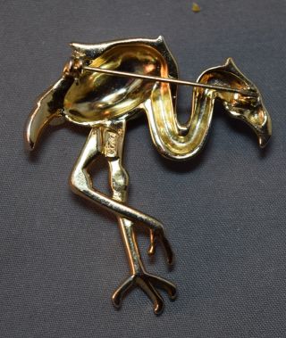 RARE Adolph Katz Coro 1945 141469 Flamingo/Heron Figural Brooch 2