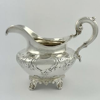 Early Victorian Solid Sterling Silver Milk Cream Jug - London 1840 - 210g