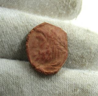 Authentic Ancient Roman Era Ceramic Seal W/ Bust - J295