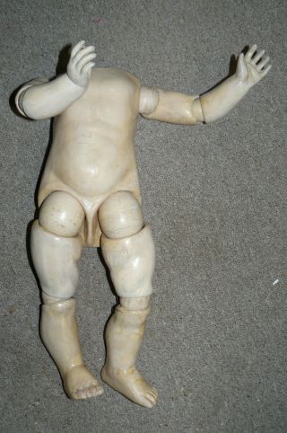 18” Eight Ball Jointed Compostion Doll Body No Stamp