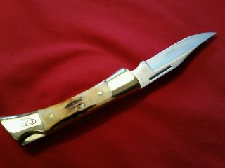 VINTAGE CASE 1984 SHARKTOOTH KNIFE GREAT STAG HANDLES & Sheath & BOX AAA,  NR 2