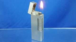 Vintage Swiss Dunhill Rollagas Lighter Wavy Pattern Serviced