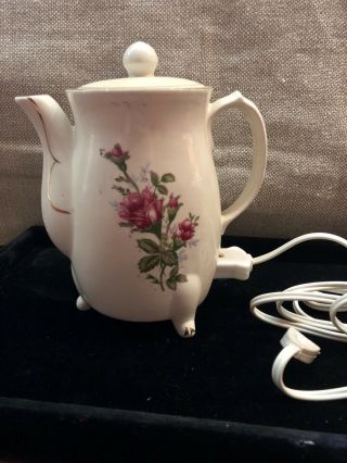 Vintage Japan Floral Teapot Ceramic China 4 Cup Electric Hot Water Heater