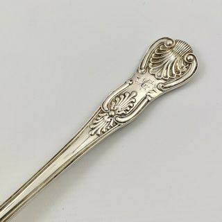 ANTIQUE ENGLISH VICTORIAN LARGE KING ' S PATTERN STERLING SILVER SERVING FORK 144g 2