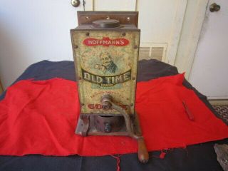 Rare Arcade " Telephone Mill " Cast Iron Coffee Mill Advertising Hoffmann 