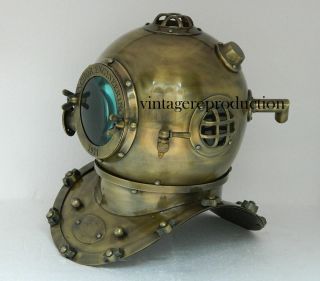 Antique Scuba Sca U.  S Navy Mark V Diving Divers Helmet Deep Sea Full Size Gift