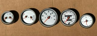 Porsche 911 993 Carrera S Vdo Gauge Cluster Set Rare White / Gray Trim Oem Km/h