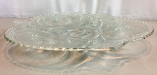 Vintage L.  E.  Smith Glass 22” Punch Bowl Underplate The Pinwheel & Stars Pattern