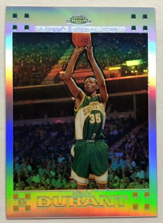 Kevin Durant Rc 2007 - 08 Topps Chrome Refractor Rookie Card 131 Sp/1499 Rare