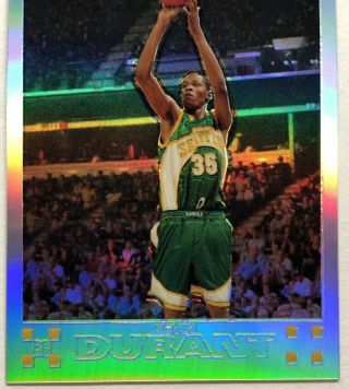 Kevin Durant RC 2007 - 08 Topps Chrome REFRACTOR Rookie Card 131 SP/1499 RARE 3