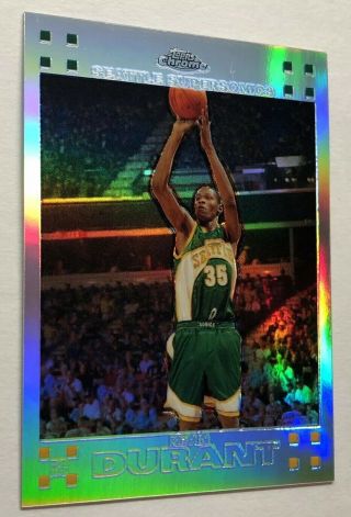 Kevin Durant RC 2007 - 08 Topps Chrome REFRACTOR Rookie Card 131 SP/1499 RARE 4
