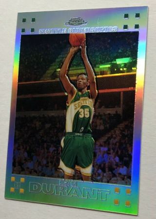 Kevin Durant RC 2007 - 08 Topps Chrome REFRACTOR Rookie Card 131 SP/1499 RARE 5