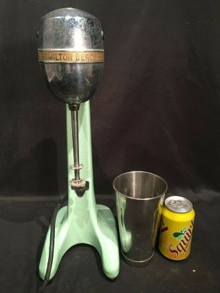 Vtg Hamilton Beach 2 Speed Cast Iron Milkshake Malt Mixer Model 30 Jadeite Green