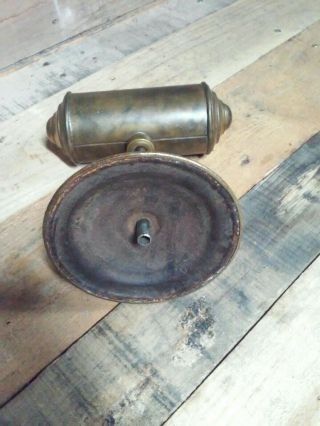 Antique Vintage Brass Whale Oil Betty Lamp desk Hanging Lid primitive bronze 3