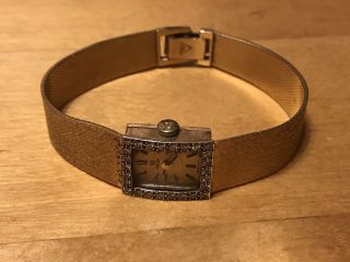 Omega Vintage Ladies Watch 14k Gold Diamond
