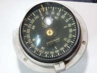 Vintage 4 " Nautical Marine Merriman Boat Compass Boston Ma Great