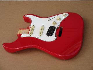 Vintage Charvel Strat Guitar Body With Pickups Pots Knobs Red