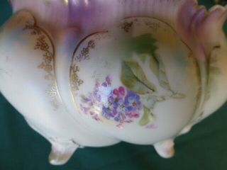 Antique R S Prussia Floral Decorated Biscuit or Cracker Jar Red Star Mark 7