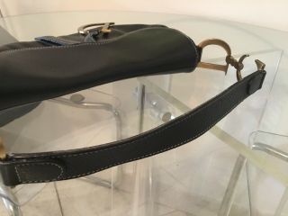 Authentic Christian Dior medium Saddle bag in Black leather - Rare and Collectible 7