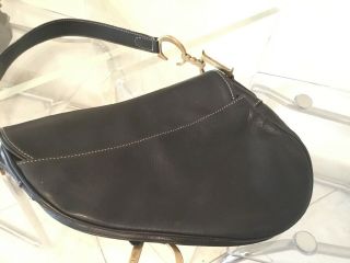 Authentic Christian Dior medium Saddle bag in Black leather - Rare and Collectible 8