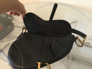 Authentic Christian Dior medium Saddle bag in Black leather - Rare and Collectible 9