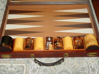 Vintage Crisloid Backgammon Mammoth 2  Checker Bakelite Cups,  Dice,  Cube