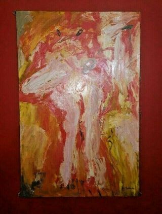 Masterpiece Signed Oil On Canvas Painting By Dutch Artist Willem De Kooning Rare