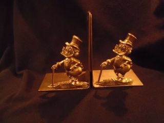 Vintage Uncle Scrooge McDuck brass Bookends 2