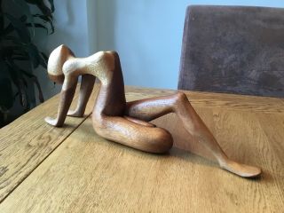 Wooden Yoga Inspire Statue Figurine Handmade Look Women Wooden Statue Gift