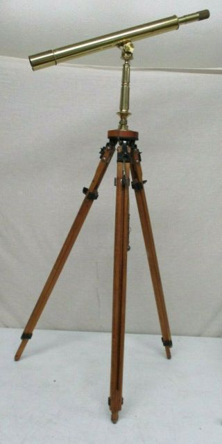 RARE VINTAGE JASON 40X40 TELESCOPE HARBOR MASTER BRASS,  STAND & BOSUN WHISTLE M 2