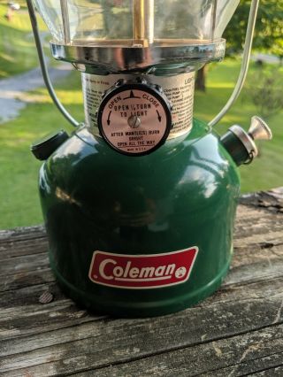 Vintage COLEMAN MODEL 200A700 SINGLE MANTLE GREEN LANTERN Dated 2 - 81 2