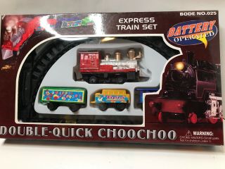 Double - Quick Choo - Choo Express Train Set Battery Operated Mini Toy Train Set