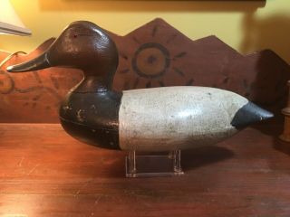 Vintage Antique Old Wooden Early Jersey Canvasback Duck Decoy