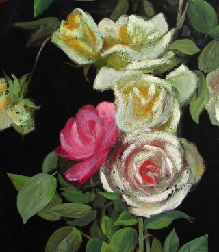 LISTED George Lambdin Still Life of Roses Large Old Antique Oil Painting NO RES. 7