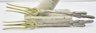 Antique pair 2 Durgin Cat Tails Sterling Silver Gold wash Tine Strawberry Forks 2