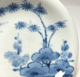 G409: Japanese OLD IMARI blue - and - white porcelain plate w/good tone and pattern 4