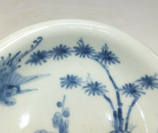 G409: Japanese OLD IMARI blue - and - white porcelain plate w/good tone and pattern 5